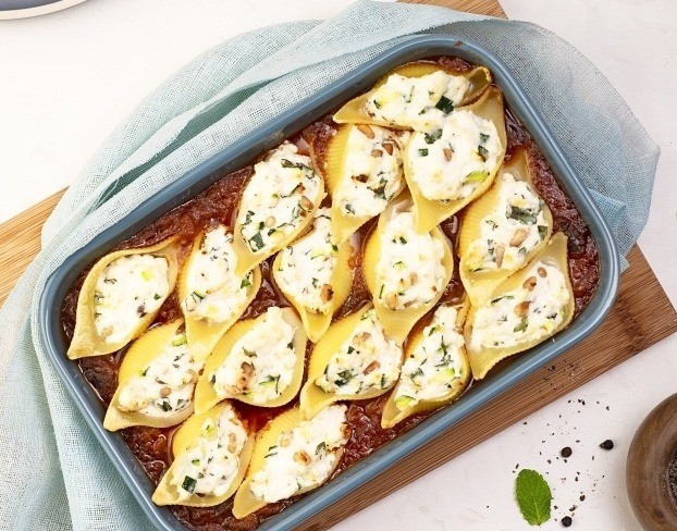 Recette de Gratin de conchiglioni à la Riste d’aubergine