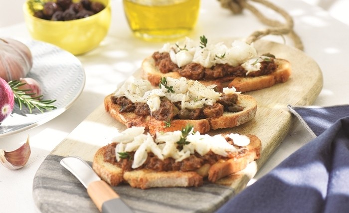 Recette d'Effiloché de cabillaud sur Caponata